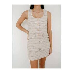 NEW SINCERELY OURS angeline tweed romper in white